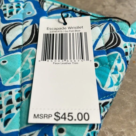 Vera Bradley Go Fish Blue Wristlet - Picture 6 of 6